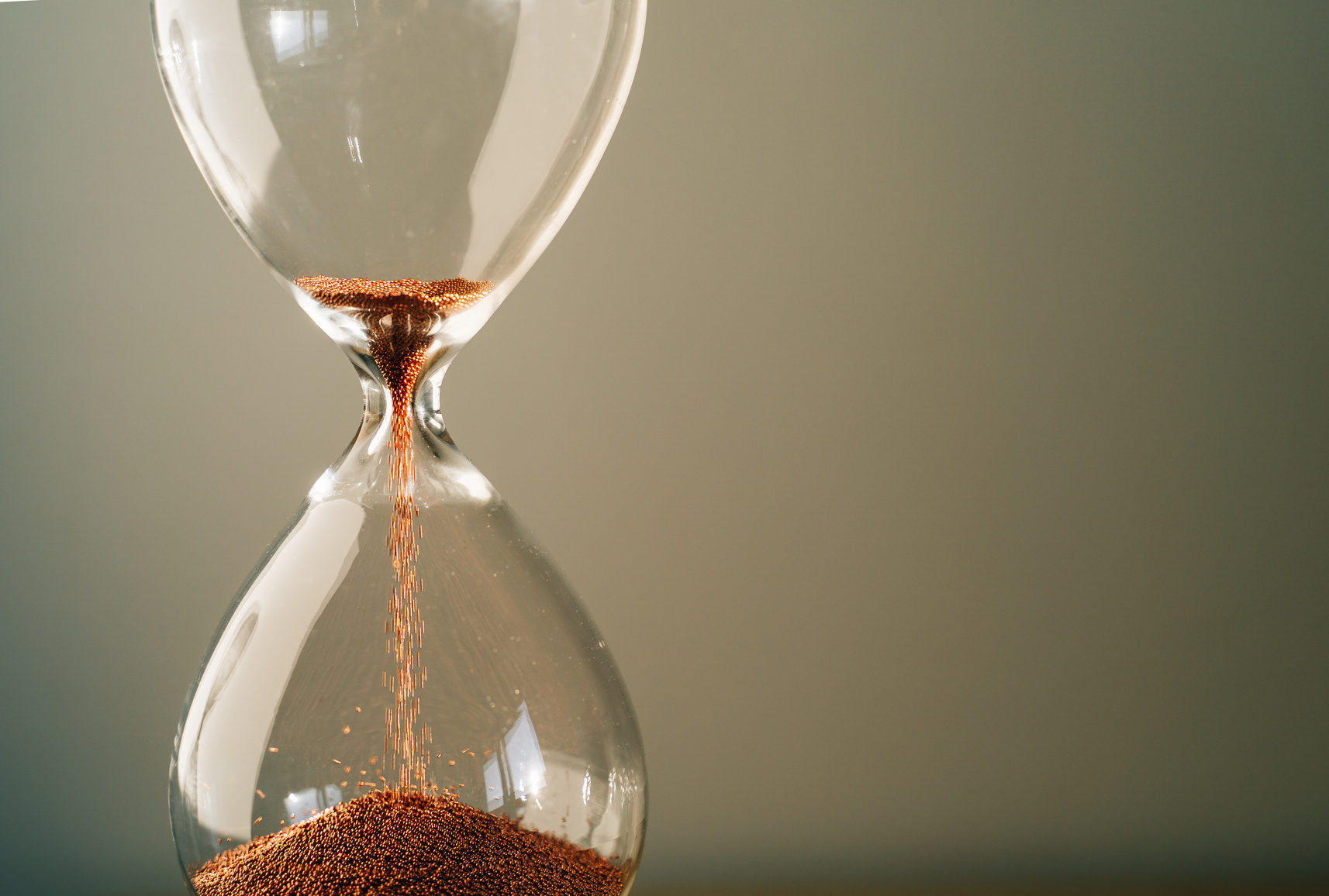 Hourglass Measuring the Passing Time in a Countdown to a Deadline